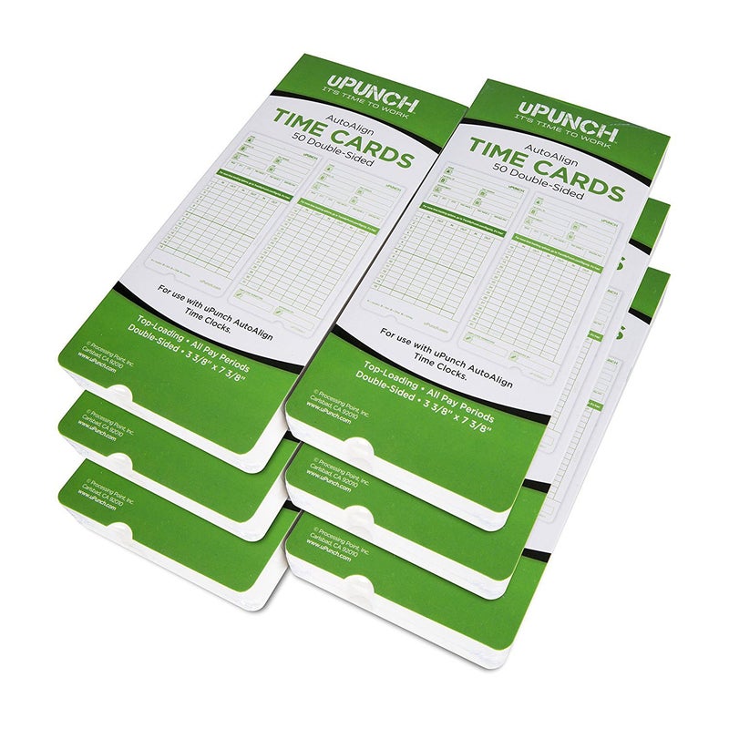 uPunch 300 Time Cards for Green HN3000 AutoAlign Time Clocks (HNTCG1300) - Image 1